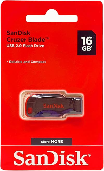 SanDisk 16GB USB 2.0 Flash Drive Black Red SDCZ50-016G-B35
