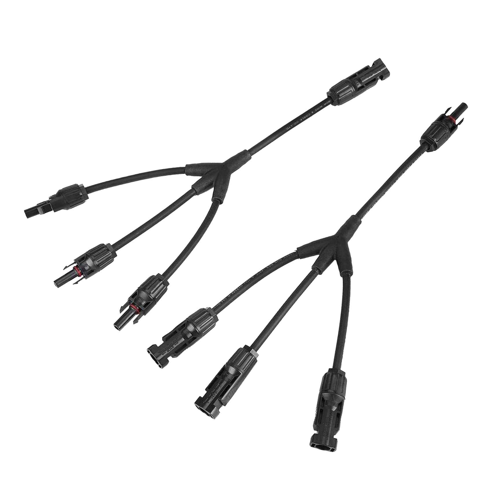 TRAMILY Solar Panel Adaptor Cable Y Branch Connector Solar Cable Connector M/FFF & F/MMM Solar 1 to 3 Branch Adapter (1 Pair)