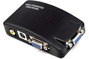 Wiistar AV RCA Composite S-Video to VGA Video Converter Composite to VGA Adapter Box for PC Laptop STB Monitor