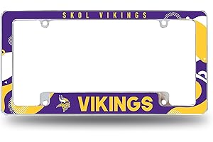 Rico Industries NFL Football Wave 12" x 6" Chrome All Over Automotive License Plate Frame for Car/Truck/SUV
