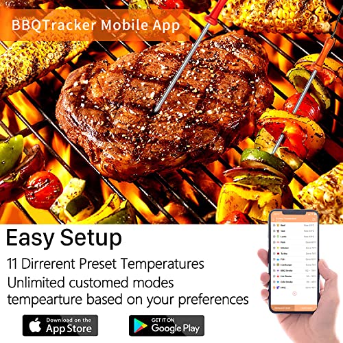 AIKSENT Bluetooth Meat Thermometer with Four Probes, Digital Food