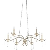 Quorum Lighting 603-6-60 Lorelei Chandelier, 6-Light 360 Total Watts, Aged Silver Leaf