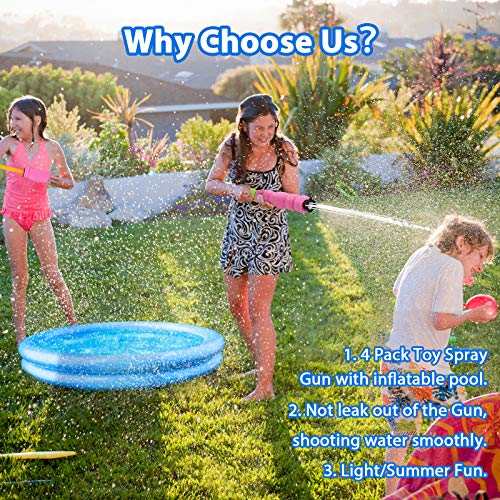 4 Pack Foam Water Blaster, Water Guns Shooter Squirt Guns Set UP to 35