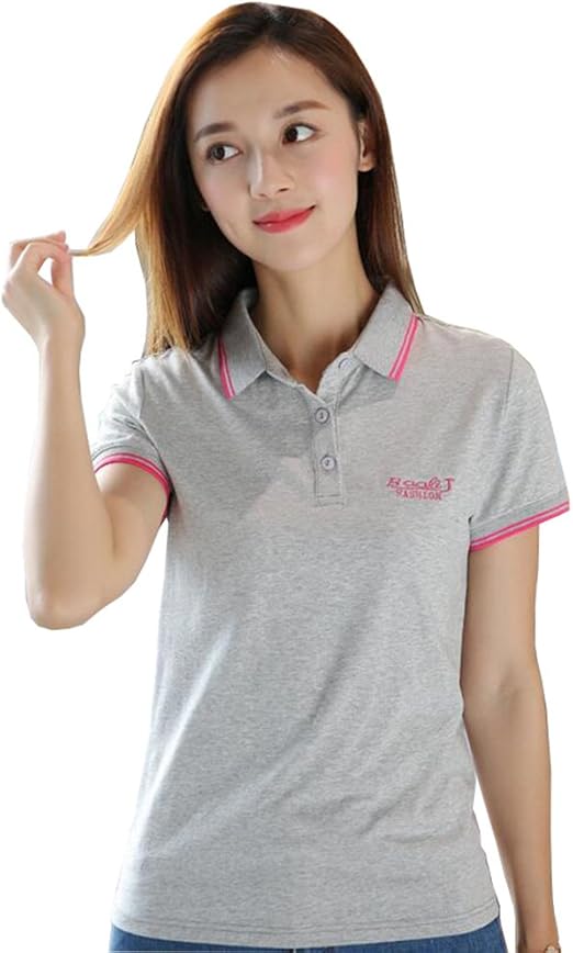 Amazon Fevon ポロシャツ レディース 半袖 夏 無地 純色 Tシャツ 着痩せ トップス スポーツウェア ゴルフウェア カットソー 作業服 事務服 オフィス制服 吸汗 速乾 快適 全5色 大きいサイズ ポロシャツ 通販