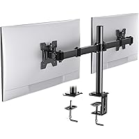 HUANUO Dual Monitor Mount, Dual Monitor Stand Fully Adjustable, Dual Monitor Arm for 13 to 27 Inch Screens, 75 * 75/100 * 100