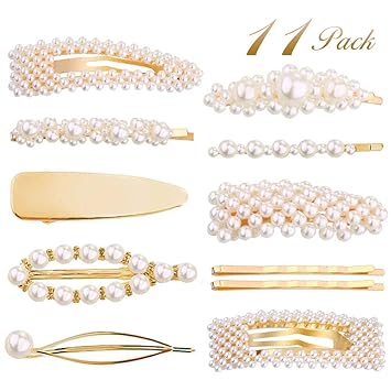 Amazon Com Souarts 11pcs Pearl Hair Clips Hair Barrettes For