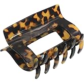 French Amie Geo Large Tokyo 3" Handmade Leopard Celluloid Strong Hold Jaw Hair Claw Clip Clamp Clutcher for Women and Girls, Made in France (Tokyo)