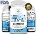 Pure Organic Moringa Leaf Powder 1200 Mg One Mean Herbal Daily Multivitamin Supplement - Best Gift 4 Woman With Lots of Benefits. Packed With Iron, Calcium, Vitamin C, Protein, Potassium & Vitamin A.