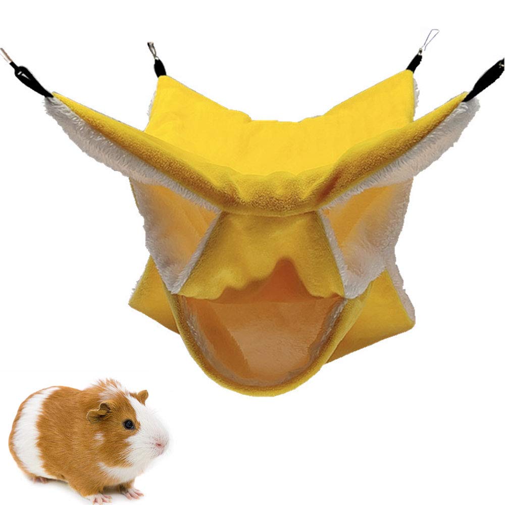 Oncpcare Small Pet Cage Hammock, Triple-Layer Sugar Glider Hammock, Hamster Cage Accessories Bedding Cozy Small Animals Bed for Chinchilla Parrot Sugar Glider Ferrets Rat Hamster Rat Playing Sleeping