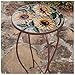 Outdoor Decor Sunflowers Round Glass Side Table