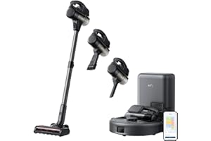 eufy Robot Vacuum 3-in-1 E20,with Versatile Stick and Handheld Vacuum Cleaner Combo,Self Emptying Up to 75 Days,Max 30,000Pa,Smart Obstacle Avoidance,Pro-Detangle,Ideal for Carpet,Crevices,Stairs