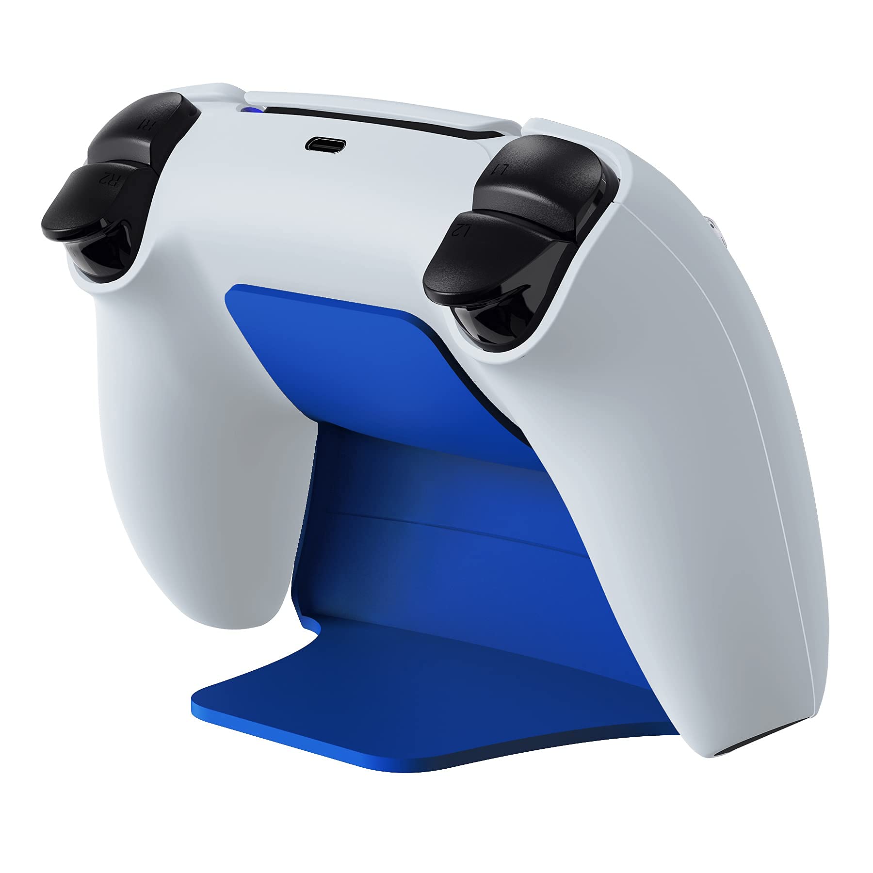 PlayVital PS5 Compatible Controller Stand, Rubber Pad Included, Stand Compatible with PlayStation 5 Controllers [Blue]