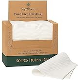 Disposable Face Towels XL for Acne-Prone & Sensitive Skin – Ultra Soft Biodegradable Viscose Single-Use Facial Towels for Daily Skincare Hygiene & Makeup Removal – SoftBloom (50 Count)
