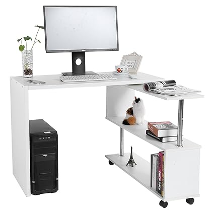 L Shape Desk Wood Computer Pc Laptop Desk Corner Large Study