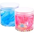 2pcs Crystal Slime Set -Ocean-Themed Slime Kit, Red Seashell and Blue Goldfish Clear Slime for Kids, Stretchy and Soft DIY Slime Kit for Creative Sensory Play, Ideal for Boys and Girls
