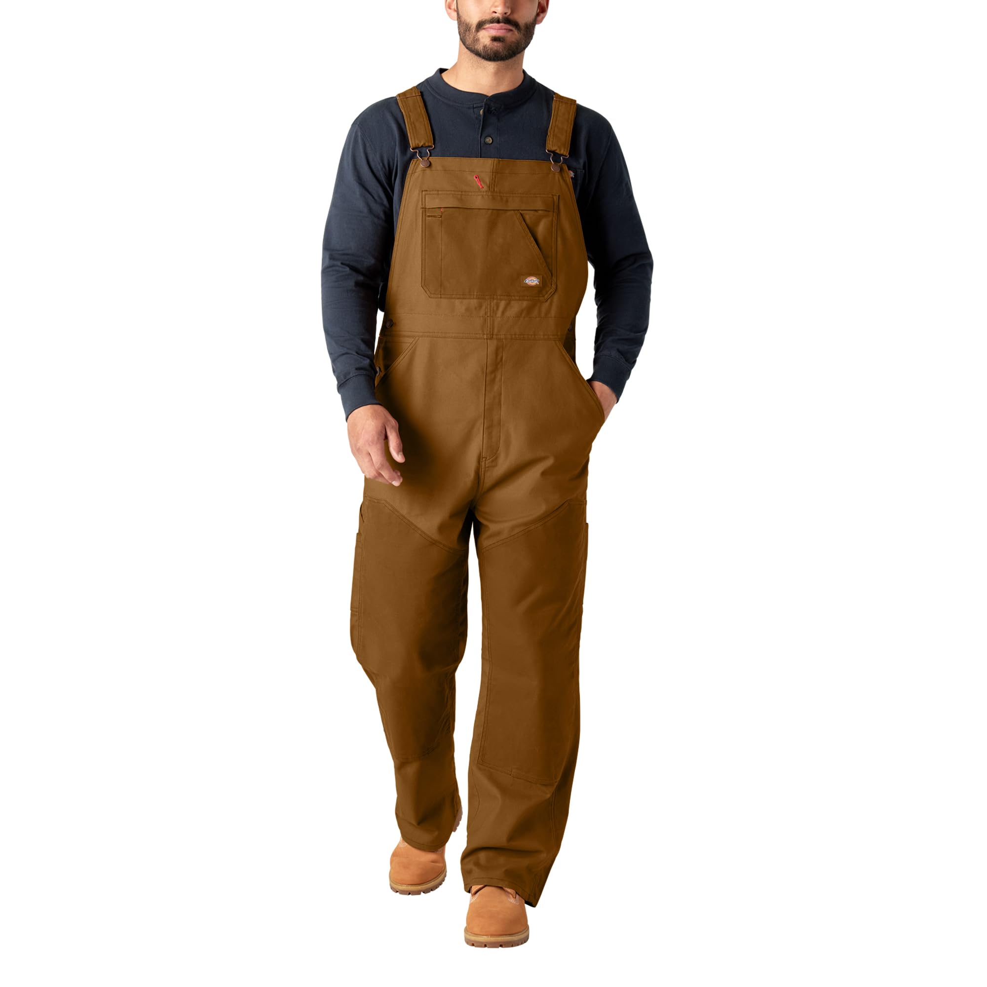 Dickies Men’s Tradebuilt Wax Coated Canvas Double Front Bib, XLarge Short