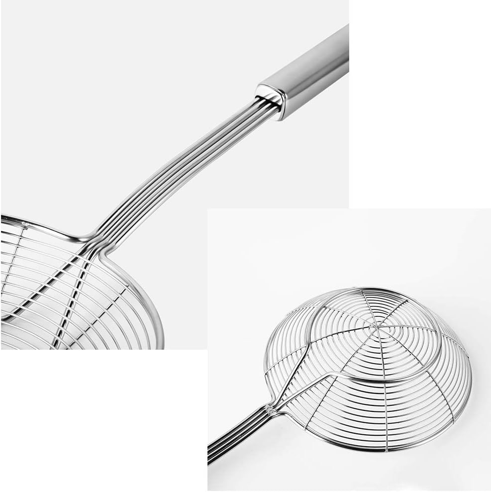 TENTA KITCHEN Stainless Steel Spider Strainer Wire Strainer Skimmer Colander, Stainless steel Handle with hook (7 inch 1pc) - Image 5