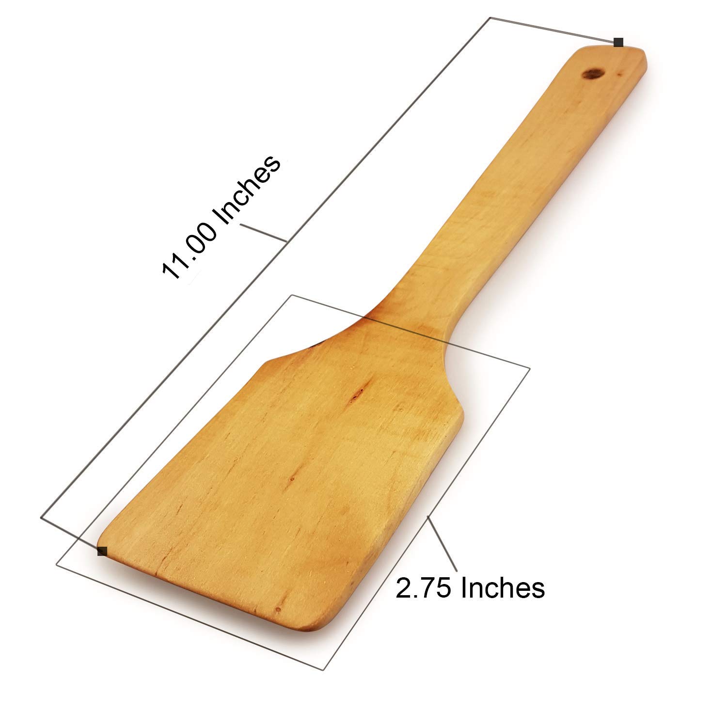 Wooden Spatula for Mixing and Cooking - Wood Kitchen Spatulas Set Great for Turner, Mixing, Corner Spoon and Scraper High Heat Resistant - Does Not Scratch Non-Stick Pans Pack of 2 - Made in Europe