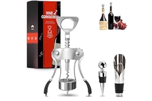 3-Piece Waiter Corkscrews Wing Bottle Opener Luxury Wine Corkscrew Set - Premium Stainless Steel Wine Opener Set - Wine Key w