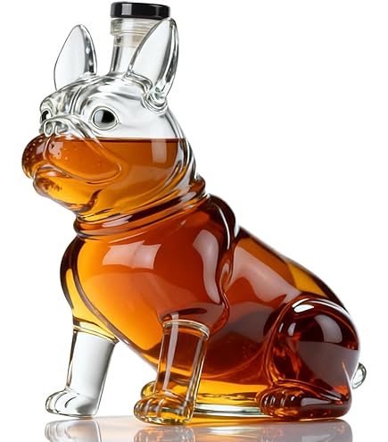 Carafe Whisky En Verre Forme Bouledogue Français - Doigt D'honneur Humoristique, Décoration Bar Ou Cadeau Original