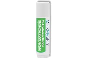 FixMySkin 1% Hydrocortisone Healing Body Balm – Fast Itch Relief, Dry Skin & Eczema Treatment, Heals Cracked Skin, Travel-Fri