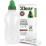 Xlear Nasal Rinse System with Xylitol, Natural Saline Neti Pot Sinus Rinse with Xylitol, Fast Sinus Pressure and Congestion R