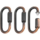 MECCANIXITY Chain Connectors 5mm Thick Red Bronze 3Pack | Quick Link Screw Lock Oval Clips for Chandelier Pendant Lights
