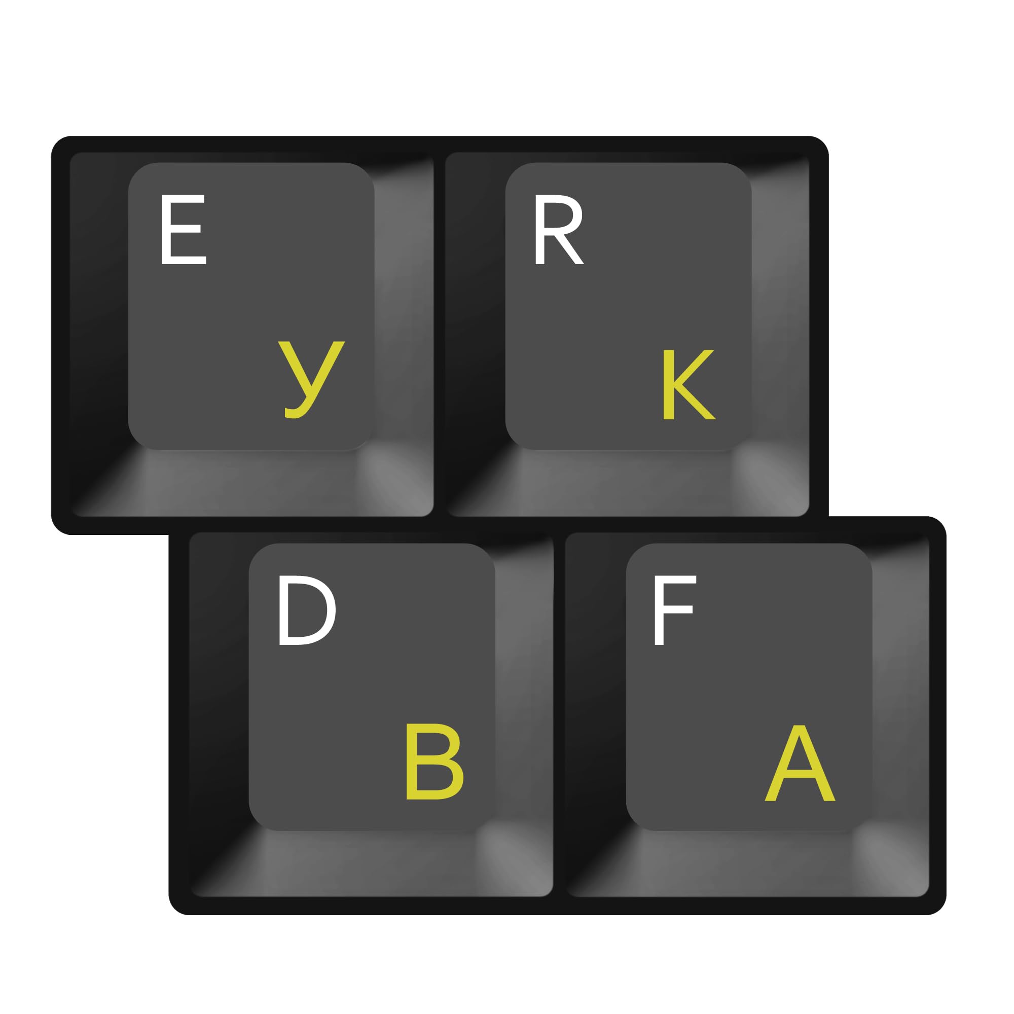 HQRP Cyrillic Ukrainian Russian Laminated Transparent Keyboard Stickers with Yellow Lettering for PC Desktop Laptop