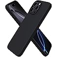 ORNARTO Compatible with iPhone 16 Pro Max Case 6.9", Slim Liquid Silicone 3 Layers Soft Gel Rubber Shockproof Protective Case with Anti-Scratch Microfiber Lining-Black