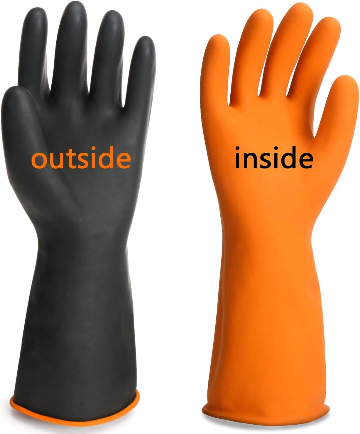 Chemical Gloves, 3 Pairs EnPoint 13.7 Inches Heavy Duty Latex Gloves Resist Strong Acid Alkali and Oil Proof Gloves for Chemical Industry Working: Clothing