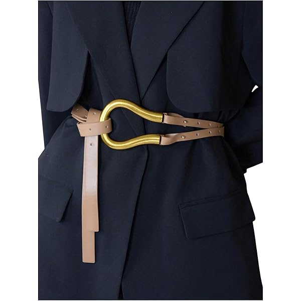 AIBEARTY Women PU Leather Waist Belt Horseshoe Buckle Large  display picture 1