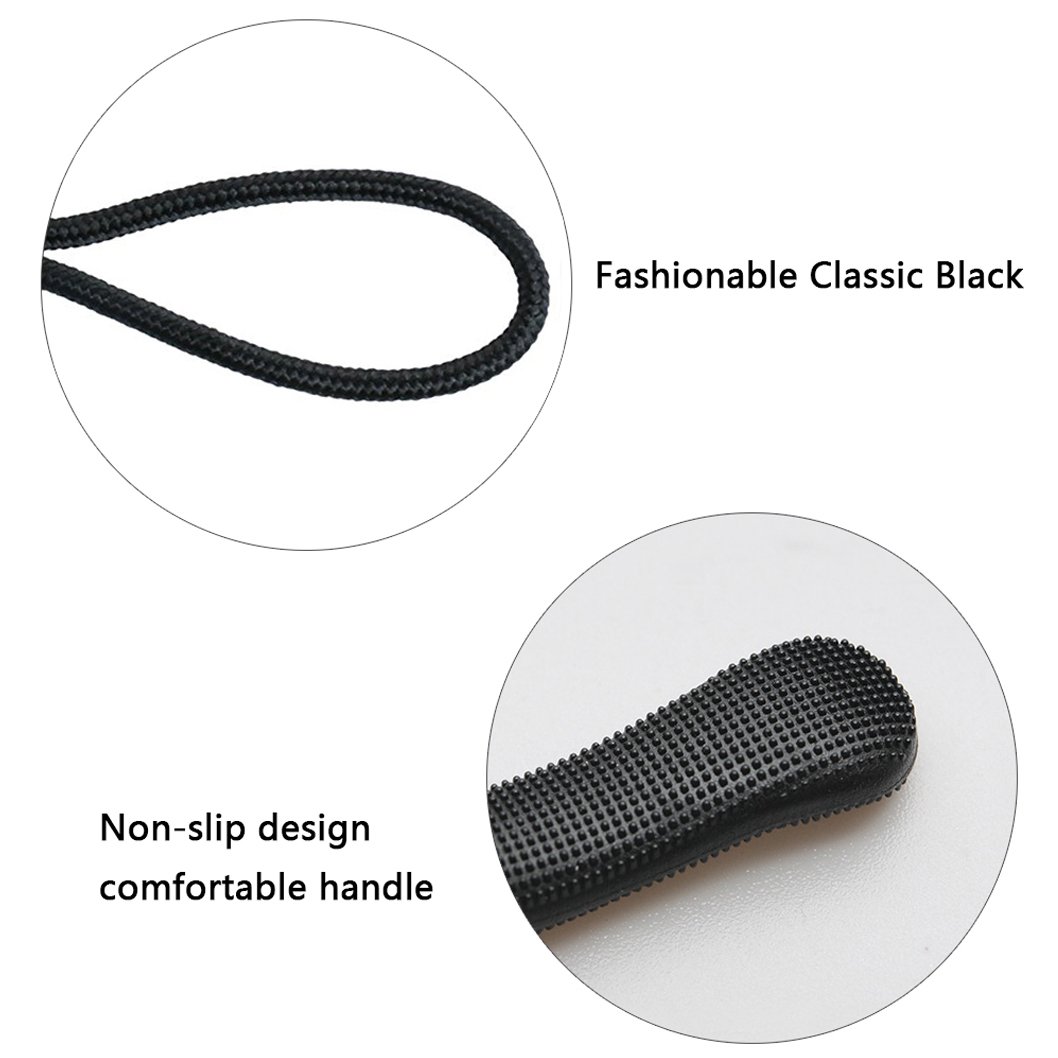 24pcs Zipper Pulls, Wobe Black Nylon Cord Zipper Pulls Zipper Fixer with Non-slip Gripper Zipper Extension Zipper Tag