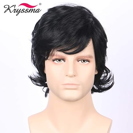 Buy Electrodose Short Men S Wig Off Natural Black Synthetic Hair