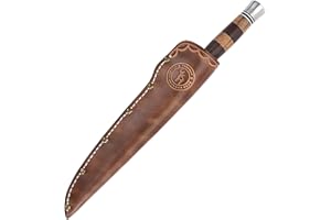 TOURBN Premium Genuine Leather Boning Knife Sheath with Belt Loop | Handmade Heavy-Duty Knife Holster for 7 Inch Blades | Dur