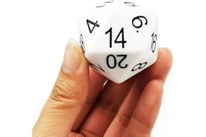 BESCON DICE Bescon Jumbo Glowing D20 38MM, Big Size 20 Sides Dice Blue Glow in Dark, Big 20 Faces Cube 1.5 inch