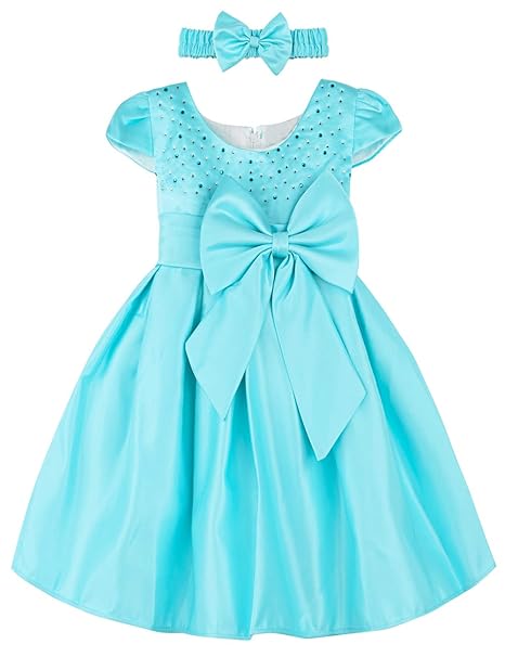 A&J Design Baby Mädchen Prinzessin Kleid Festlich Hochzeit Partykleid mit Stirnband