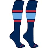 Mk Socks Competitor OTC Baseball, Football Socks (B) Navy, Red, Columbia Blue