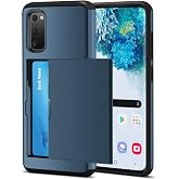 Jiunai for Samsung Galaxy S20 Case Wallet Case Credit Card Holder IDs Navy | Slide Pocket Hybrid Sleek Shell Dual Layer Cover Wallet Phone Case for Samsung Galaxy S20 5G 2020 [NOT S20 FE] Women Men Teen