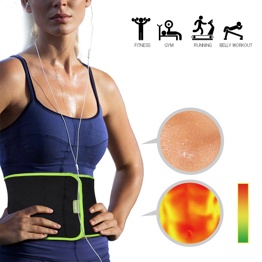 Adjustable Sweat Waist Trimmer AB Belt Weight loss Body Shape Wrap with Lower Back & Lumbar Support for Woman & Man