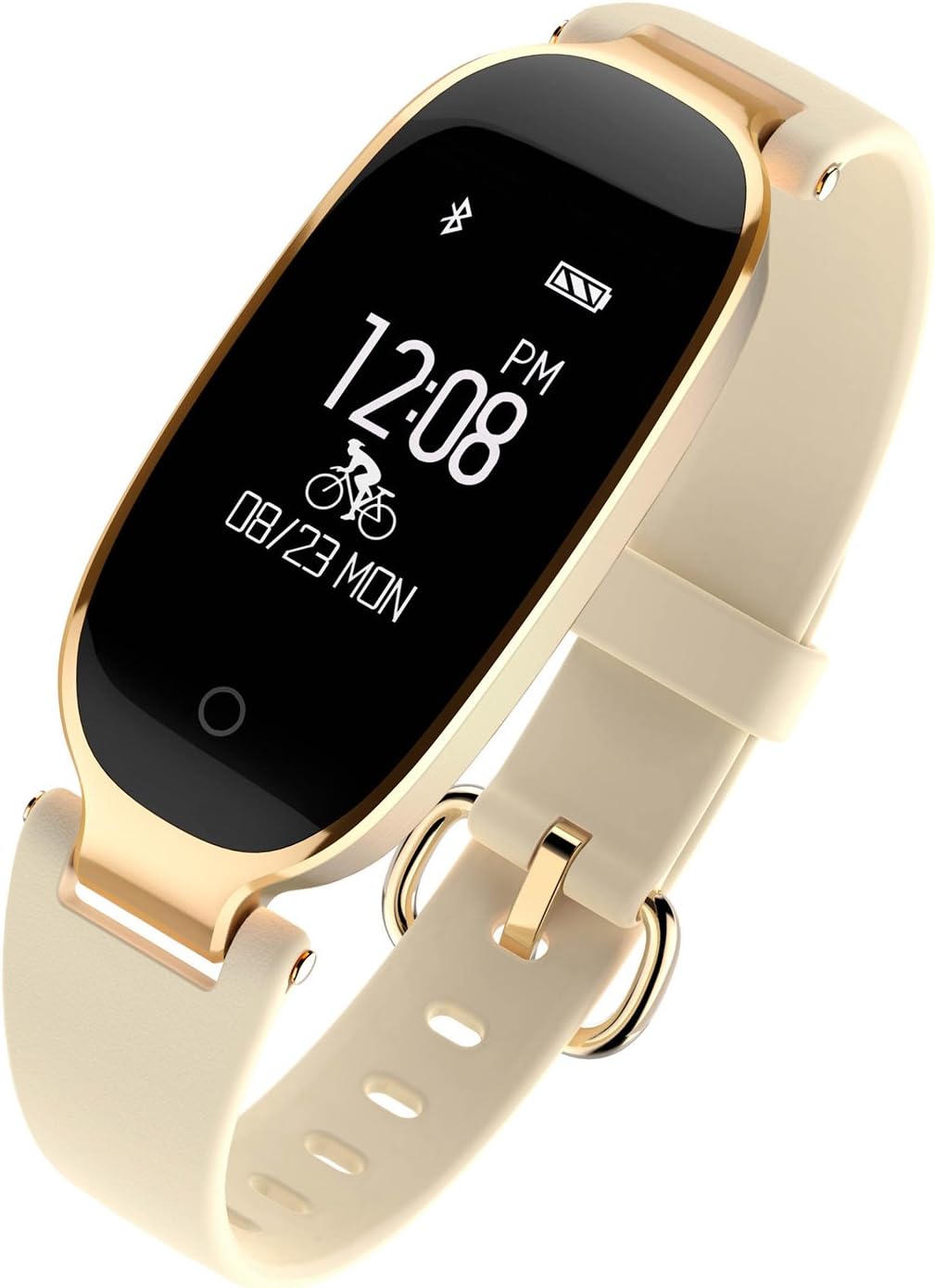 WFCL Fitness Tracker, Women Heart Rate Monitor Activity Sleep Monitor Waterproof Smart Bracelet (Gold)