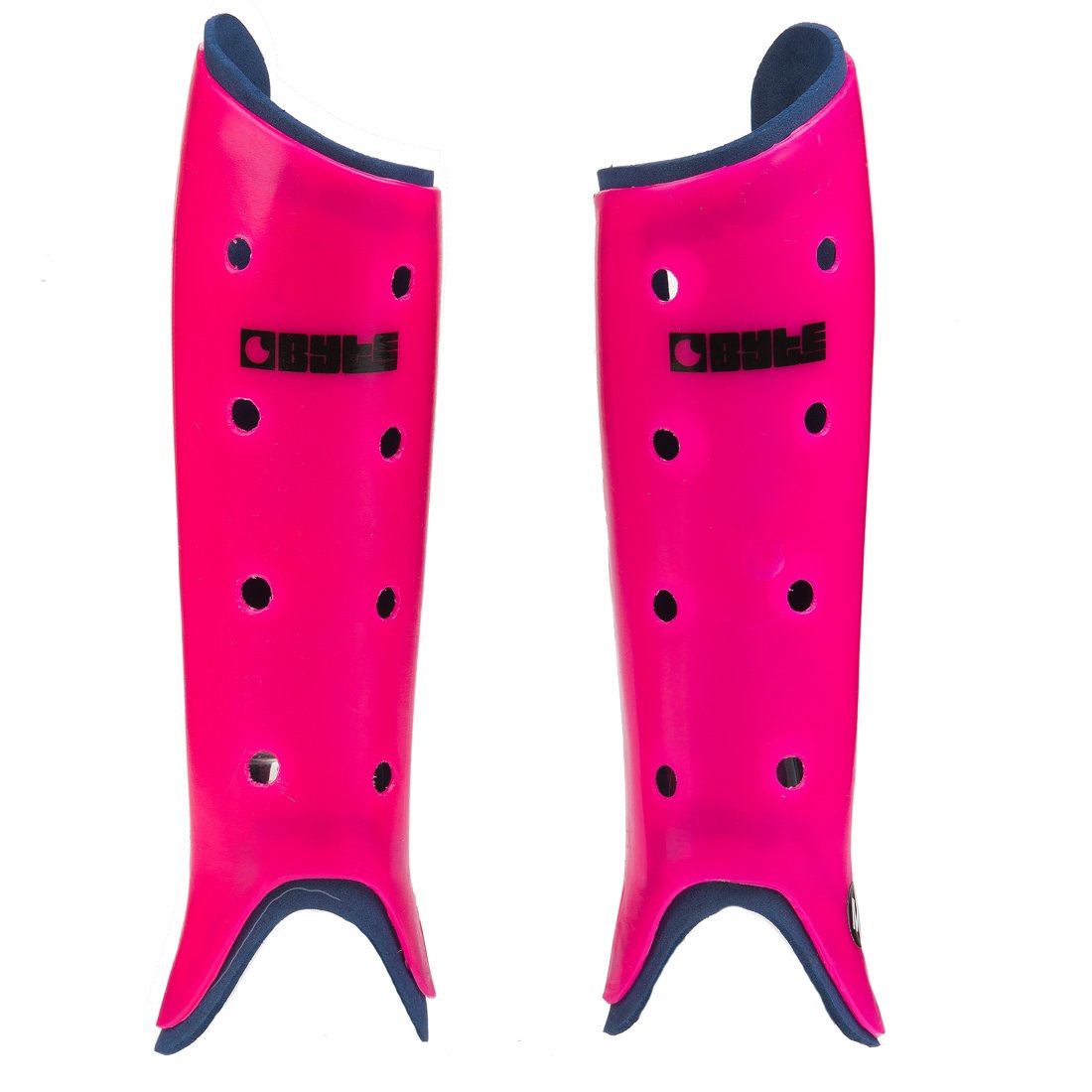 Byte Sports Club Hockey Shinguards - Senior (Pink/Navy, Large)
