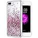 Caka 8 Plus Case, 7 Plus Glitter Case Girly Women Flowing Luxury Bling Glitter Sparkle Liquid Floating Soft TPU Case for 7 Plus 8 Plus (5.5 inch) (Rose Gold)