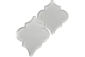 Giorbello Glass Arabesque Tile in Light Gray - Sample