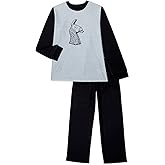 Loot Llama Big Boys' 2 Piece Pajama Set Sleepwear (14/16) Black