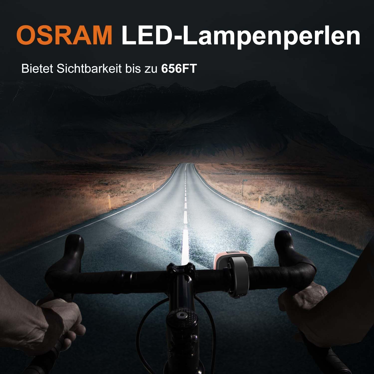 Antimi Fahrradleuchten-Set, StVZO-zugelassen Beleuchtungsset Led IPX5 Frontlicht + Rücklicht Fahrradlicht Set USB Typ C 6