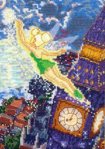 MCG Textiles Disney Dreams Collection By Thomas Kinkade Tinker Bell Vignette 5x7  18 Count
