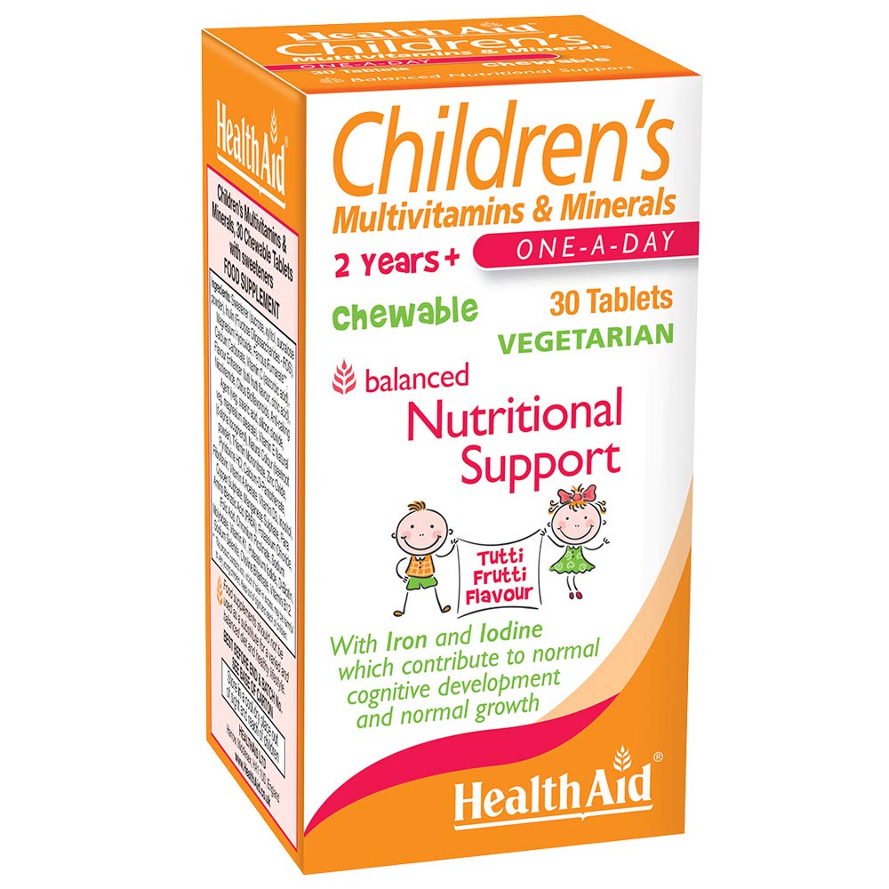 HealthAid Children's MultiVitamin + Minerals With Iron and Iodine - 30 Vegetarian Tablets