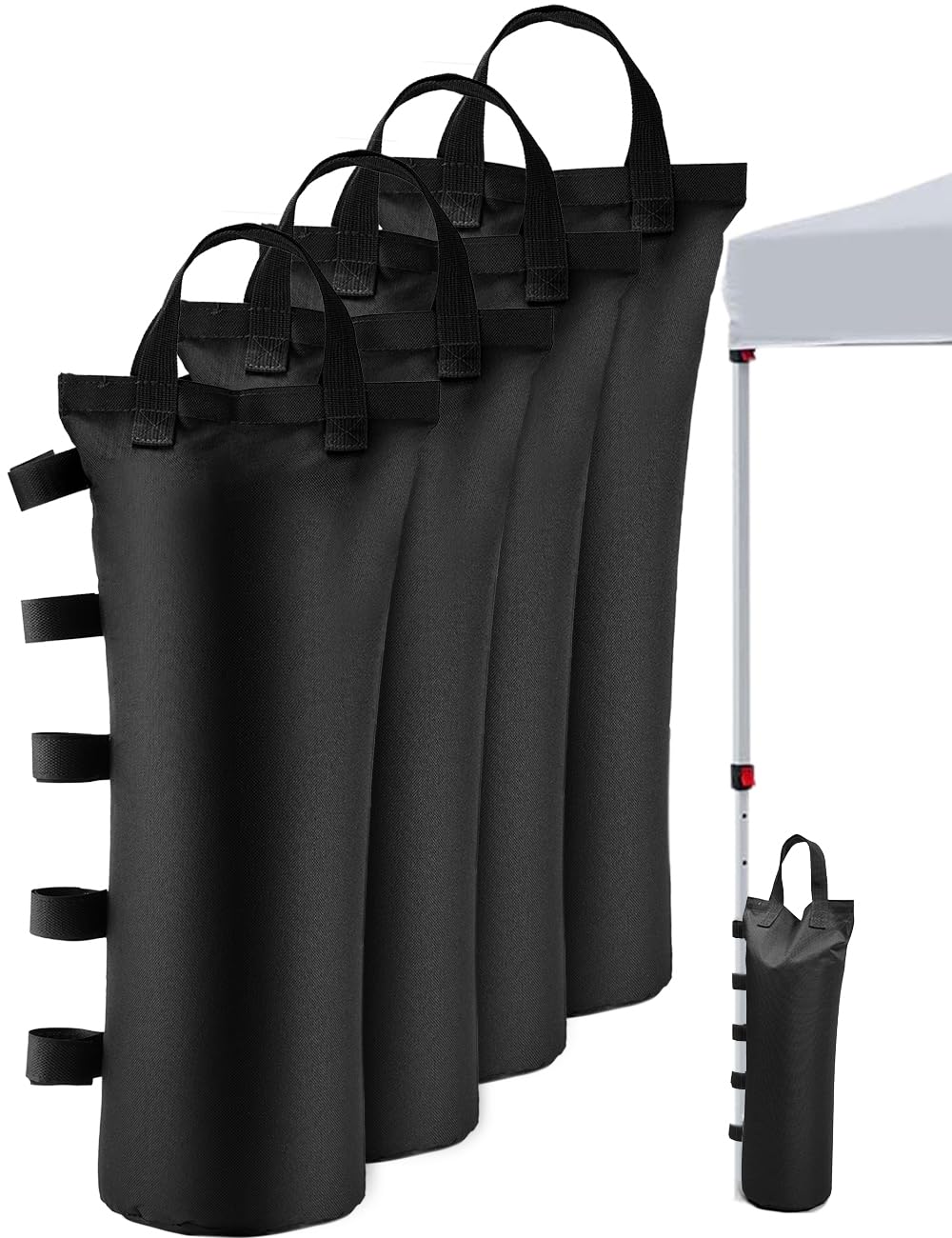 Photo 1 of 120LBS Extra Large Heavy Duty Canopy Weights Sand Bags for Ez Pop Up Canopy Tent Gazebo Outdoor Instant Sun Shelter Patio Umbrella, Upgraded 5 Full-Sized Magic Stick and 2 Nylon Handles, 4Pack