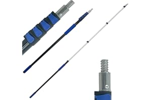 SKGPOLE 18FT Reach Telescopic Extension Pole, 3-12FT Multi-Purpose Extension Pole with Universal Twist-on Metal Tip, Sturdy Aluminum Paint Roller Extension Pole for Squeegee, Paint Roller, Duster