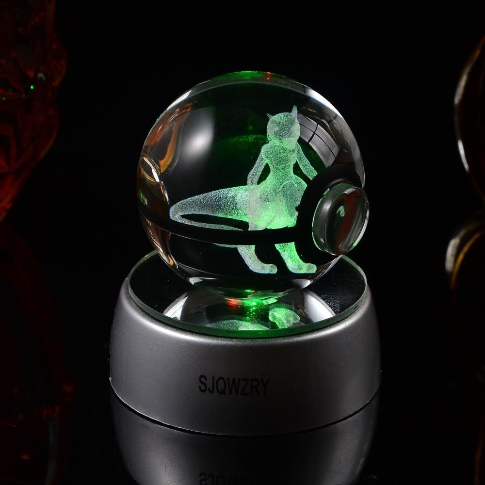 3D Crystal Ball LED Night Light,Base Changes Color Toy Night Light Lamp -20inch New gifts